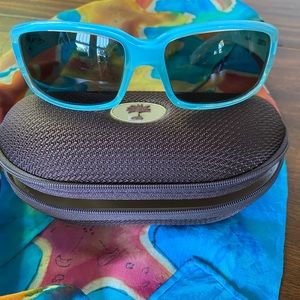RARE COSTA DEL MAR KENNY CHESNEY CABALLITO SUNGLASSES OCEAN FRAME DARK GRAY LENS